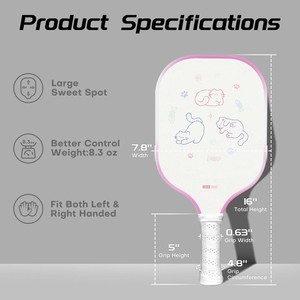 ไม้พายพิคเคิลบอลแบบพกพา ปี 2026 รุ่นยอดนิยม ทนทาน ขนาด 16 มม. ผลิตจาก PP ลายรังผึ้ง ด้านในเป็นคาร์บอนไฟเบอร์ T700 ผิวหยาบ ได้รับการรับรองจาก USAPA - Product Image 6