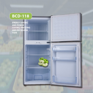 Refrigeradores Solares Antibacterianos de Doble Puerta, 118 Litros, Ahorro de Energía, BCD-118, 12v/24v, Refrigerador Solar con Congelador Superior, Uso Doméstico - Product Image 1