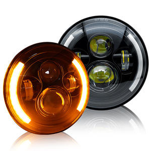 off Road <b>Lights</b> 7-inch LED Headlight Motorcycle Conversion Headlamp with Third-Generation Angel Eyes and <b>Daytime</b> <b>Running</b> <b>Lights</b> - Product Image 3