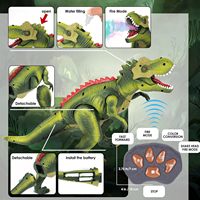 EPT Rc mainan dinosaurus Remote Control, mainan dinosaurus kendali jarak jauh Led jalan menari, elektrik t-rex realistis