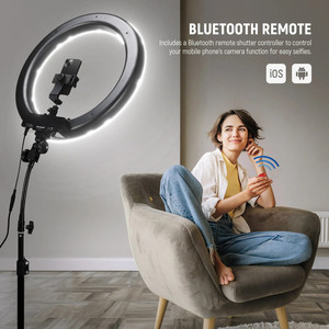 Pour <span class=keywords><strong>NEEWER</strong></span> professionnel 18 pouces 55W 5600K CRI95 support réglable à intensité variable pour la photographie Kit d'éclairage annulaire LED - Product Image 5