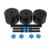 Ensembles d'haltères réglables en ciment plastique pour l'entraînement musculaire 10/15/20/30/40 kg