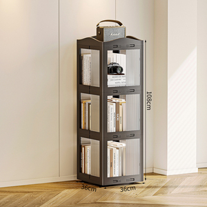 Estantería de esquina giratoria para sala de estar, hogar, oficina, almacenamiento de ahorro de espacio, estantería <span class=keywords><strong>plegable</strong></span> multifuncional - Product Image 2