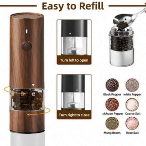 New Plastic Salt & <b>Pepper</b> <b>Grinder</b> Set USB Rechargeable Eco-Friendly Electric <b>Pepper</b> Mill with Light - Product Image 3