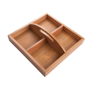 Superlative Prices Wholesale Wooden Box Table Serving Organizer 4 Compartment <b>Snack</b> <b>Tray</b> - Product Image 1