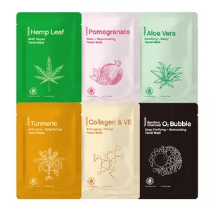 Частная торговая марка, корейский органический гидрогель, увлажняющий маскарилласл, Коллагеновый уход за кожей, листы для лица, отбеливающая маска для лица