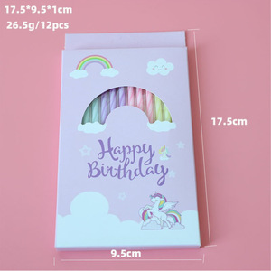 Velas de cumpleaños arcoíris en espiral de cera de soja, decoraciones para pasteles para fiestas infantiles - Product Image 2