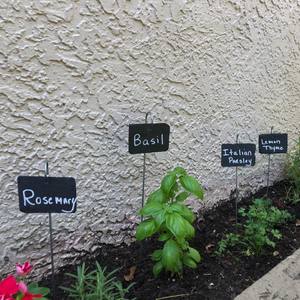 Étiquettes de <span class=keywords><strong>jardin</strong></span> pour plantes, marqueurs résistants aux intempéries, réutilisables, en <span class=keywords><strong>ardoise</strong></span>, à suspendre sur une tige en acier inoxydable pour parterres de fleurs et pots - Product Image 2