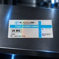 Étiquettes personnalisées VS-355 avec logo imprimé, étiquettes holographiques étanches pour flacons de 3 ml, autocollants holographiques pour peptides et boîtes