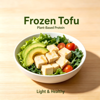 Qingzhen 400g Emballage personnalisé Morceaux de tofu de soja, Cubes de tofu surgelés pour Hot Pot, Soupe, Nouilles, Restauration, Vente au détail et Plats préparés