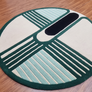 Alfombra de lana redonda de estilo marroquí hecha a mano, alfombra grande personalizada para dormitorio/sala de estar acolchada y lavable - Product Image 1