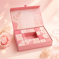 Boîte de calendrier de l'avent de beauté personnalisée à 24 tiroirs, emballage cadeau cosmétique en papier rigide de luxe