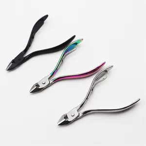 RLT charm nail art rainbow black color new stainless steel nail cuticle clipper cutter nipper