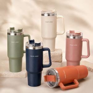 Vente en gros de gobelets isothermes en acier inoxydable pour adultes, mini, 14 oz et 20 oz, anti-fuite, sans BPA, avec poignée et logo sur le couvercle - Product Image 3