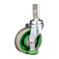 Roue pivotante industrielle à trou de boulon en PU, nouvelle conception, roulement à billes, matériau durable, pour manutention et escaliers mécaniques, sans frein