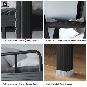 Top gewaardeerd stapelbed voor studenten, college, tweepersoons, met rode onderkant, bouwplaats, roestvrijstalen frame, dubbel/full size. - Product Image 6