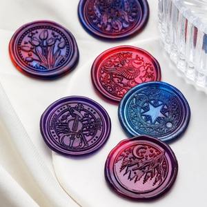 Bâton de cire à cacheter Aurora Ice Crystal, rond de 1,1 cm, semi-transparent avec impression en relief, pour mariage, bricolage et fabrication de bougies - Product Image 3