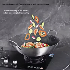 <span class=keywords><strong>Wok</strong></span> de Aço Inoxidável com Fundo Multicamadas - Compatível com Fogão de Indução, Panela Antiaderente para Casa e Restaurante - Product Image 6