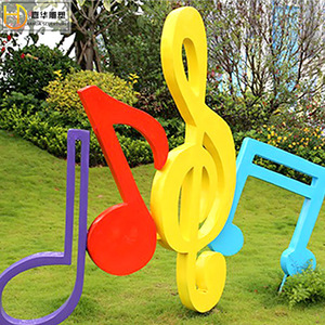 Sculpture de note musicale Jiahua en fibre de verre, décoration extérieure, montage au sol, art géométrique abstrait - Product Image 1