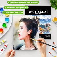 Bloc de papier aquarelle pour artiste, 9x12 pouces, 20 feuilles, 140 lb, 300 g/m², pressé à froid, sans acide, bloc détachable pour aquarelle