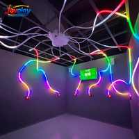 Équipement populaire pour salle de jeux : Bouton mural LED interactif tactile à pression, à fil coupé, avec éclairage fluide et jeu de flash lumineux