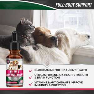 Multivitaminas OEM 10 en 1 para mascotas con vitamina A y glucosamina gotas suplementos vitamínicos para perros - Product Image 2