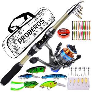 Kit complet de <span class=keywords><strong>moulinet</strong></span> de <span class=keywords><strong>canne</strong></span> à pêche <span class=keywords><strong>pour</strong></span> l'extérieur Mini 1.8m Combo Pesca Spinning Fishing Rod and Reel Combo Set - Product Image 1
