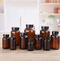 Bouteilles en verre ambré à large ouverture de 100cc, 200cc, 250cc, 300cc, 400cc, 500cc, 750cc, avec col 38-400, pour médicaments