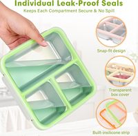 Lot de 1 boîte à collation en acier inoxydable 304 de 25 oz, boîte à bento à 3 compartiments pour la préparation des repas, le déjeuner au travail, les voyages, les pique-niques, empilable