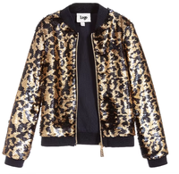 Blouson Bomber Réversible Scintillant à Paillettes pour Garçons, Imprimé Léopard, Fermeture Éclair Dorée, Manches Longues, Manteau de Fête pour Tout-Petits