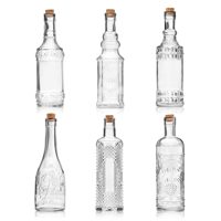Bouteilles de boisson carrées en verre transparent assorties avec bouchons et diffuseur 30ml/250ml/350ml