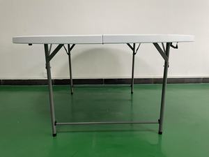 4ft 6ft 8ft phổ biến ánh sáng nhựa nhựa trắng gấp bảng tròn nhựa gấp bàn và ghế cho các sự kiện - Product Image 4