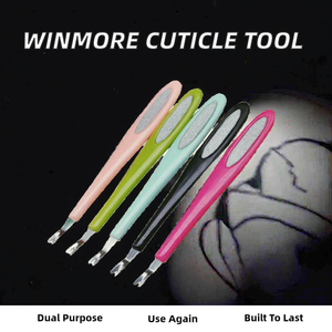 Pousse-cuticules et lime à ongles double usage pour éliminer les peaux mortes et les callosités, avec manche en plastique et lime métallique - Product Image 2