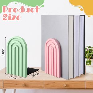 Qingyue Bamboo Bookend Rainbow Shape Desktop Book <b>Stand</b> Minimalist Modern Style Home Office Decorative Furnishing - Product Image 3