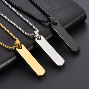 Cadena larga para suéter de hombre, de acero inoxidable con diseño de bambú y letras, estilo hip-hop, versátil, de moda, para venta transfronteriza - Product Image 1