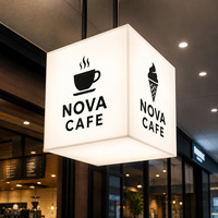 Affichage de menu rétroéclairé, panneau de menu LED, boîte lumineuse avec un cabinet en aluminium fin pour salon de beauté