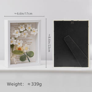 Cadre de fleurs au crochet fini, fait main en laine, décoration de bureau, fleurs persistantes, mignonnes et éternelles, pour la Fête des Enseignants, la Saint-Valentin, Thanksgiving - Product Image 2