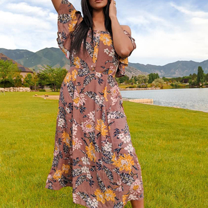 فستان صيفي نسائي مخصص 100% كتان، فضفاض وكبير الحجم، مريح وقابل للتنفس، بأكمام قصيرة، مناسب للحفلات والشاطئ - Product Image 5