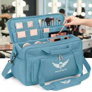 Trousse de <span class=keywords><strong>maquillage</strong></span> grande capacité avec sangles fixes pour le rangement <span class=keywords><strong>professionnel</strong></span> des palettes de <span class=keywords><strong>maquillage</strong></span> - Product Image 4