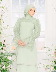 Комфортное Дешевое малайзийское платье Муслима с длинным рукавом в стиле русалки элегантное женское платье абайя Кайн Baju Kurung <span class=keywords><strong>Batik</strong></span> кафтан - Product Image 6