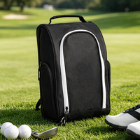Sac de transport pour chaussures de golf en polyester avec fermeture éclair et logo personnalisé, respirant, pour le voyage et les cadeaux, vente en gros