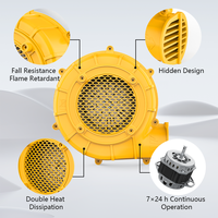 Souffleur d'air portable intégré électrique 280W haute pression ABS ignifuge pour jouets gonflables et châteaux gonflables