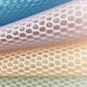 Tissu en maille hexagonale 100D en polyester double face, doux, respirant et extensible pour sacs et chaussures de filles - Product Image 5