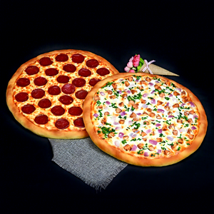 Fausse pizza pour la photographie, avec fromage, basilic et bœuf, accessoire de présentation personnalisé pour vitrine de restaurant - Product Image 2