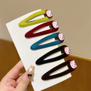 Fermaglio per capelli artigianale in cristallo con <span class=keywords><strong>lettere</strong></span> intagliate in stile coreano, novità 2025, per frangia laterale da donna - Product Image 2