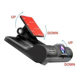 Chất lượng cao Full HD 1080P 4 inch Car DVR HD IPS Màn hình hiển thị xe máy ảnh lái xe ghi 3 máy ảnh Dash Cam - Product Image 2