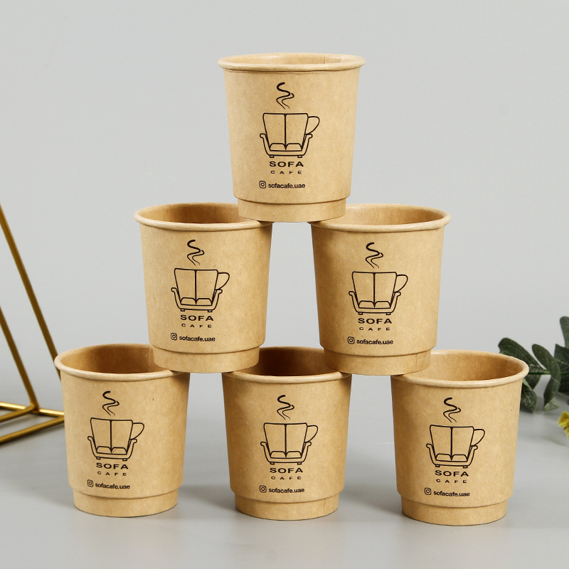 Factory Direct Sales of Food Grade Kraft Paper Cups Eco-friendly Biodegradable Kraft Coffee Paper Cups