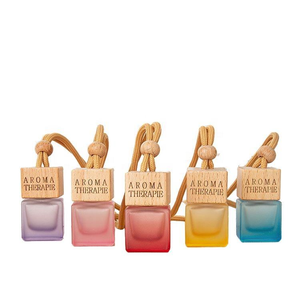 ขวดแก้วทรงสี่เหลี่ยมสำหรับน้ำหอมปรับอากาศ Aroma Therapie Bz039 พร้อมฝาไม้และเชือก ขนาด 10 มล. พิมพ์ลายสกรีนสำหรับใช้ในบ้าน - Product Image 2