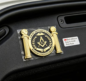 Badge maçonnique en métal émaillé, broche personnalisée pour revers de veste, Symboles des Piliers <span class=keywords><strong>Boaz</strong></span> Jachin (Sagesse, Force, Beauté), souvenir de la Franc-maçonnerie - Product Image 2