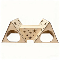 Maisonnette en bois pour lapin, abri cachette pour lapin femelle adulte de taille moyenne, château pour lapin